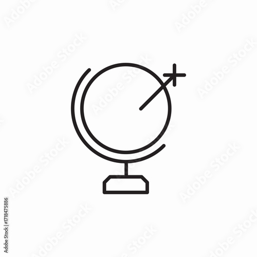 globe point location icon sign vector