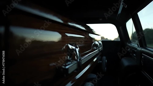 Wallpaper Mural A moving hearse perspective with reflections and gentle motion Torontodigital.ca