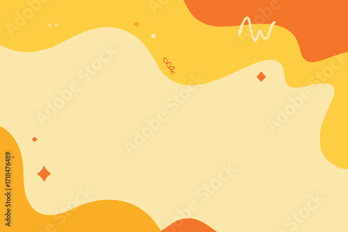 vibrant gradient wave background in yellow orange abstract fluid shapes geometric pattern vector