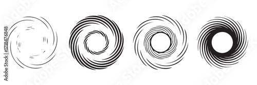 radial spiral vortex progression concept with varied line thickness dynamic abstract background vector