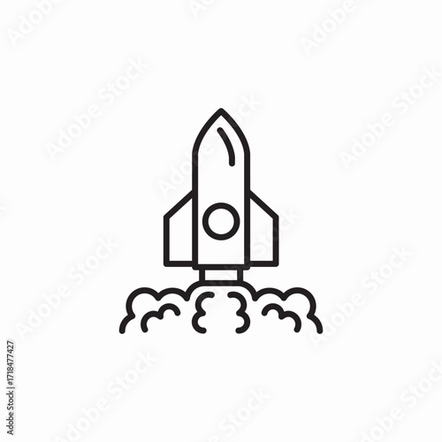 rocket spaceship launch icon sign vector