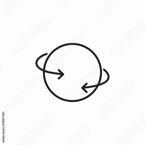 sphere rotate icon sign vector