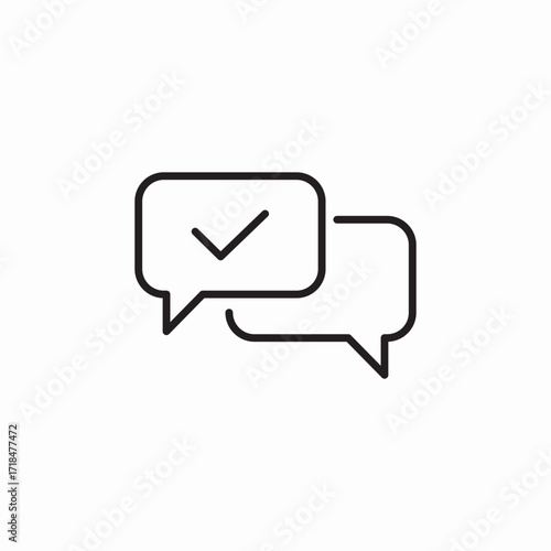 speech bubbles talk check mark icon sign vector