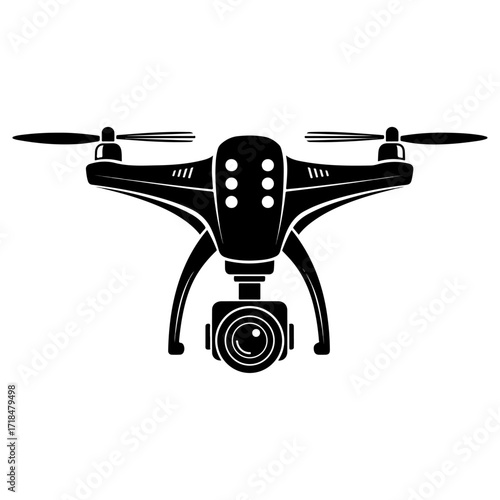 Drone aerial view of the modern technology device.