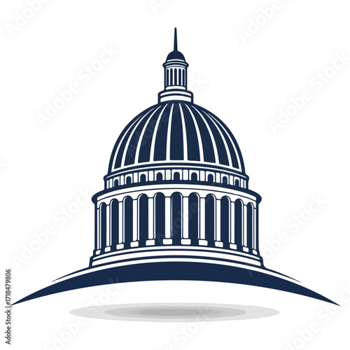 Capitol Building Illustration Depicting Government Architecture.
