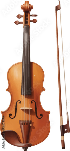 violin isolated on white