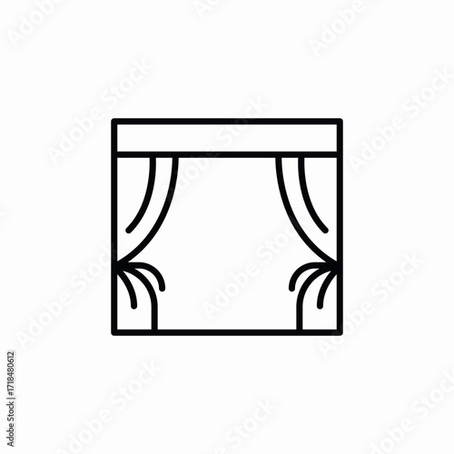 curtains stage icon sign vector