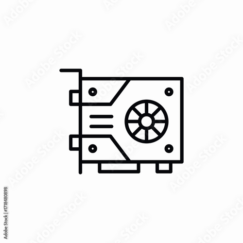 graphics card computer icon sign vector