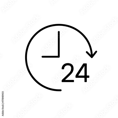 24 Hours Service icon vector
