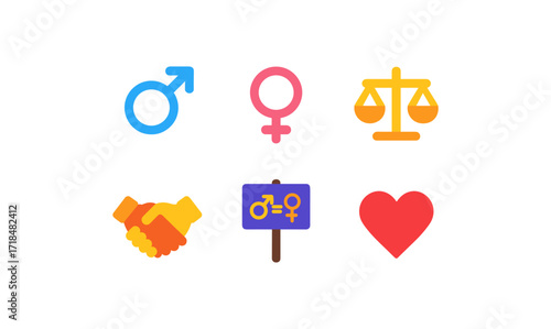 Gender equality symbols for empowerment and social awareness design projects