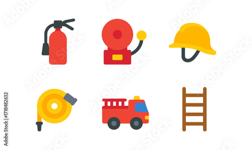 Essential fire safety icons collection for emergency preparedness and awareness design