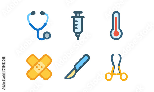 Modern medical icons collection for healthcare design and communication projects