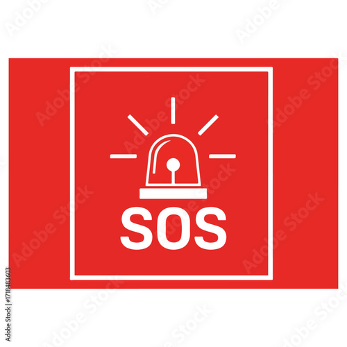 Emergency SOS Alert Sign - Urgent Help Needed Immediately.