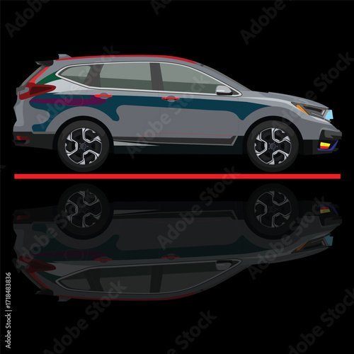 ilustrasi mobil sport super cepat
