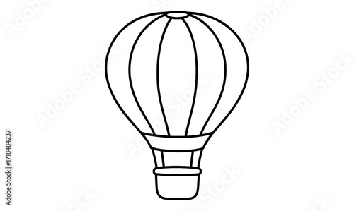 Outline of hot air balloon ideal for coloring books or design projects