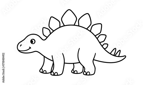 Cute stegosaurus outline: adorable dinosaur drawing for kids