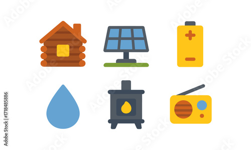 Sustainable living: cozy cabin, solar panel, renewable energy collection