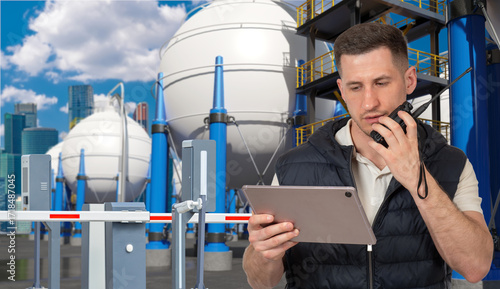 Engineer with tablet and ra...