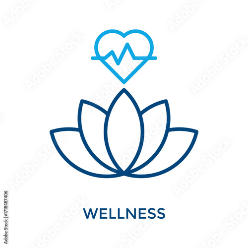 Wellness Icon Outline Color Style. Vector Illustration For Graphic Design