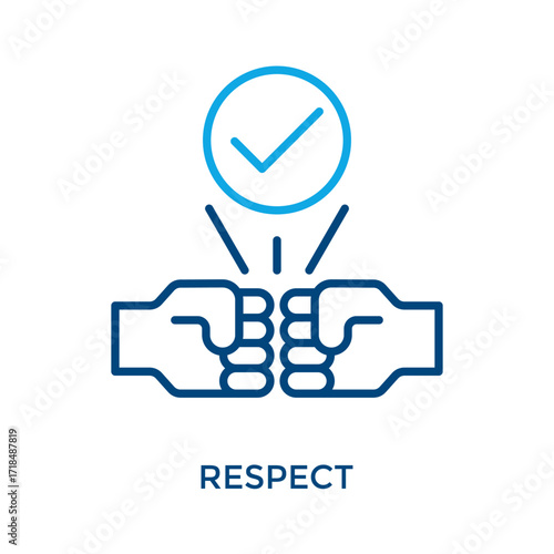 Respect Icon Outline Color Style. Vector Illustration For Graphic Design