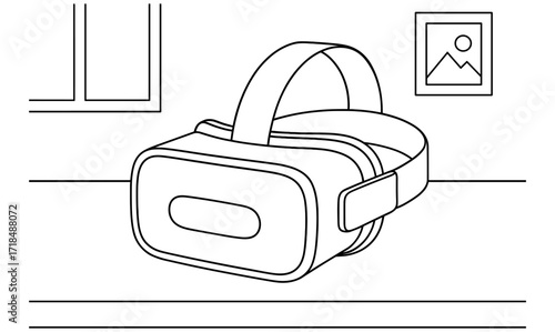 Minimalist virtual reality headset illustration for technology design concepts