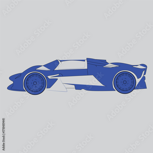ilustrasi mobil sport super cepat