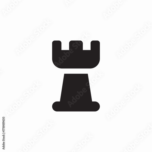 castle pawn icon sign vector