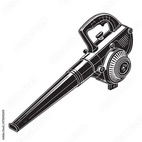 Black leaf blower Silhouette Vector, High Quality Illustration on White Background