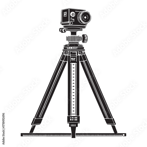 Black laser level Silhouette Vector, High Quality Illustration on White Background