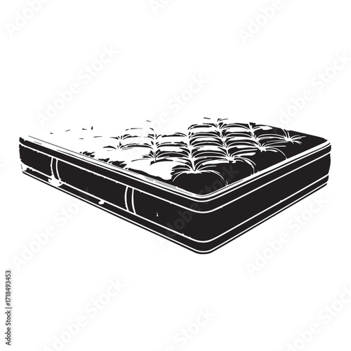 Black mattress Silhouette Vector, High Quality Illustration on White Background