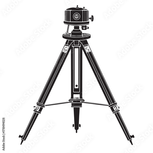 Black laser level Silhouette Vector, High Quality Illustration on White Background