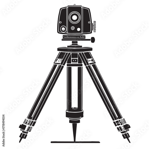 Black laser level Silhouette Vector, High Quality Illustration on White Background