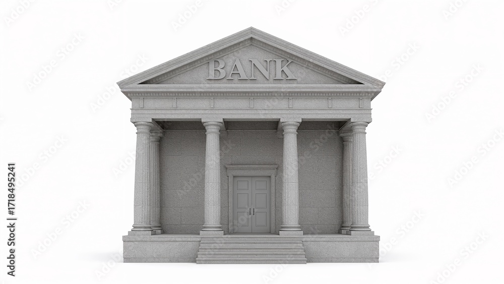 Fototapeta premium Neoclassical bank building 3d illustration