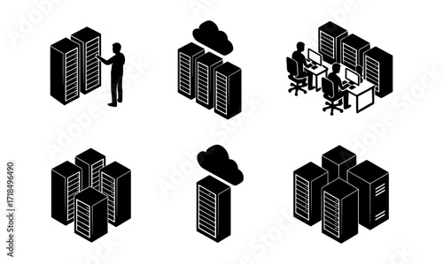 Isometric server templates for data management and it network design