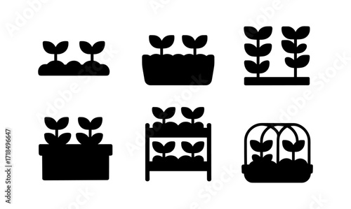 Urban garden icons for sustainable living and design projects