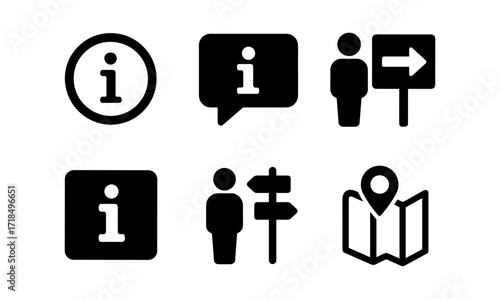 Essential information and navigation icon collection for user interface and web design