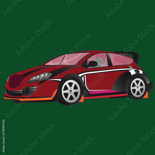 ilustrasi mobil sport super cepat
