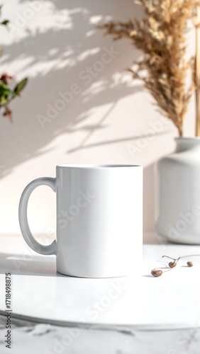 Wallpaper Mural Blank white mug on a marble surface Torontodigital.ca