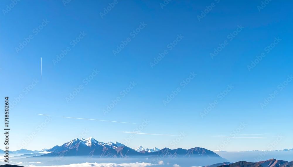 Obraz premium Panoramic mountain vista with clear sky