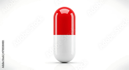 Illustration Vector SVG of Red and White Pill Capsule Design for Medical Themes and Healthcare Applications