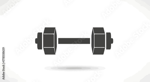 Dumbbell SVG Icon Black and White Vector SVG Design for Fitness Health and Gym in Simple Style