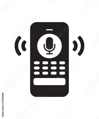 Smartphone with Microphone Symbol