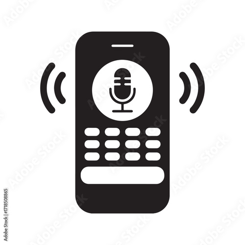 Smartphone with Microphone Symbol