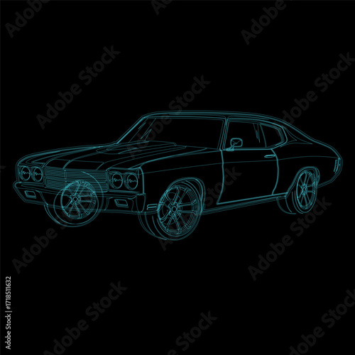 super fast sports car, vector version