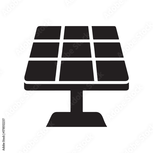 Black and white solar panel vector illustration promoting clean energy and sustainable solutions for a greener future with renewable power generation