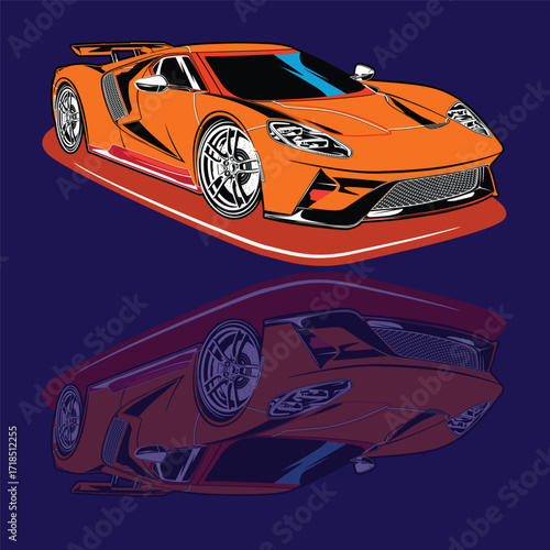 super fast sports car, vector version