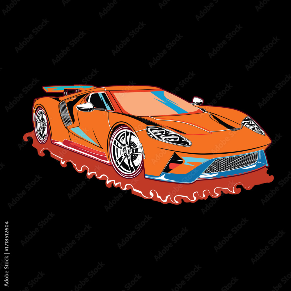 Fototapeta premium super fast sports car, vector version