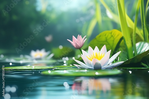 water lily in the pond
