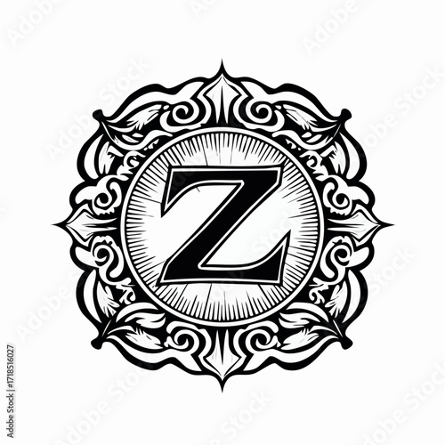 Monogram infinity logo, geometric linear loop design element, parallel thin line infinite art decoration, harmony emblem