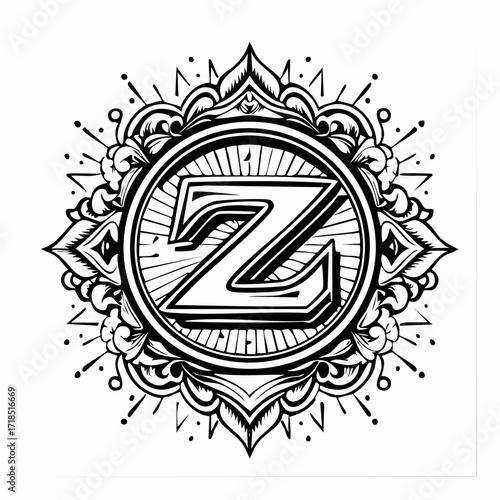 Monogram infinity logo, geometric linear loop design element, parallel thin line infinite art decoration, harmony emblem